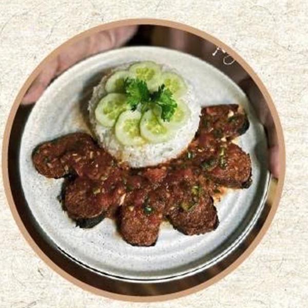Cơm phù trúc cuộn xốt cà chua